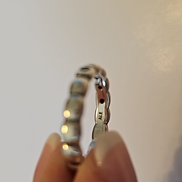 Retired Pandora Black Crystal Stackable Ring Sz 8 1/2 - Picture 4 of 4